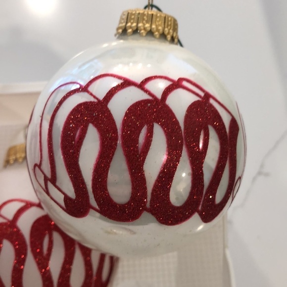VTG Christmas by Krebs ornaments red and white set of 4 NIB - Picture 7 of 8